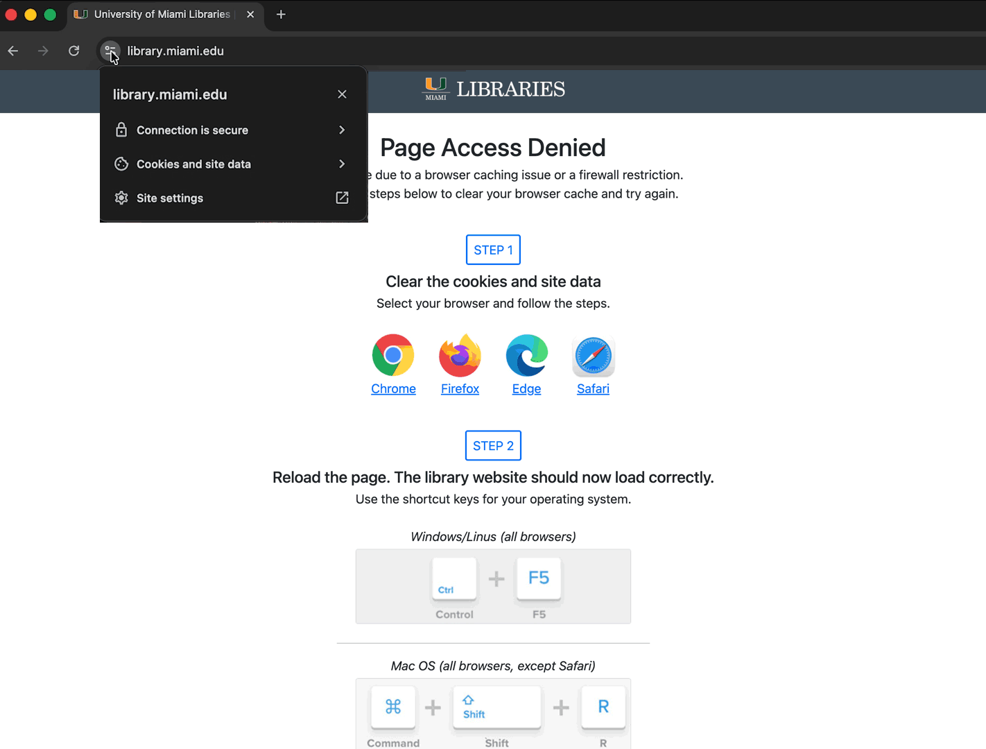 Chrome clear site data sequence